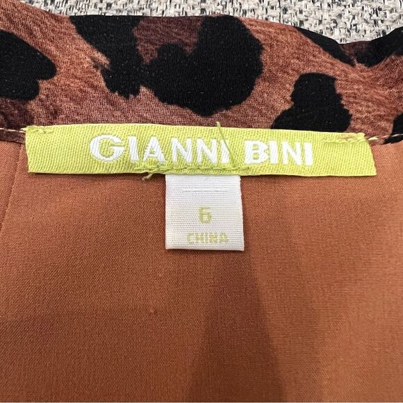 Gianni Bini Size 6 Molly Asymmetrical Leopard Skirt Animal Print Lined Midi - Picture 5 of 8